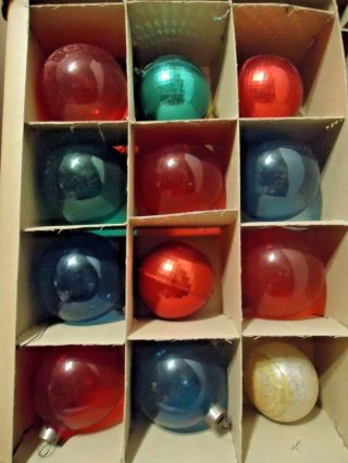 9 Shiny Brite Ornaments Ww2 Rare Clear Vtg Christmas 1940s 50s,  3 Disco Balls