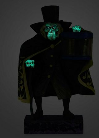 Disney Haunted Mansion Hatbox Ghost Statue Figure Jim Shore Statue Glows In Dark 4