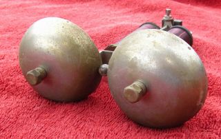 Crank Telephone Brass Ring Bells w Coils Assembly - Montgomery Ward 2.  5 In 2