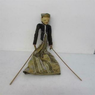 Vintage 24 " Handmade Indonesian Wood Stick Puppet Marionette Wayang Golek