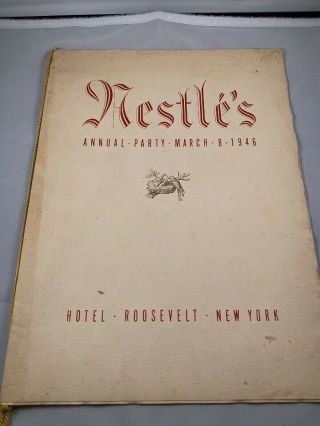 Nestle’s Corporation Annual Party 1946 Program Hotel Roosevelt York