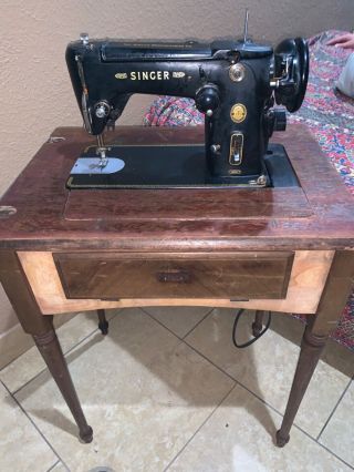 1949 Singer Model 201 - 2 Sewing Machine In Cabinet With Matching Stool Aj175398
