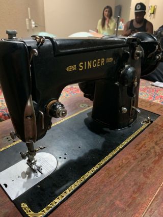 1949 Singer Model 201 - 2 Sewing Machine in Cabinet with Matching Stool AJ175398 2