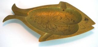 Brass Metal Fish Shape Ashtray Vintage Collectables Retro 4