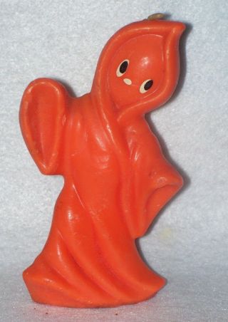 Vintage Halloween Gurley Tall - 5” - Orange Ghost Candle