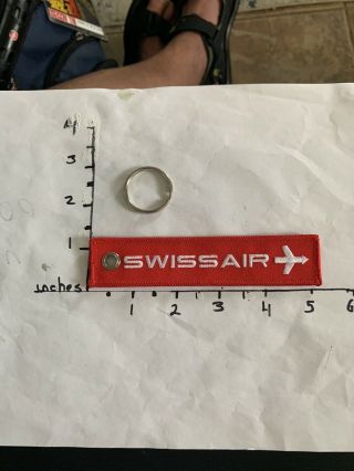 Remove Before Flight Style Airline Keyring - Swissair