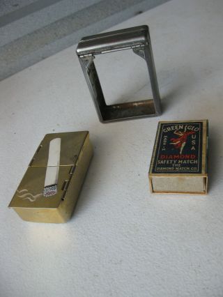 Vintage Jemco Hold A Pak Cigarette Pack Holder,  Travel Ashtray & Matches