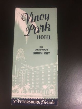Vintage Vinoy Park Hotel St Petersburg Florida Tampa Bay Area Travel Brochure