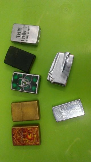 6 Zippo Lighters And One Ronson