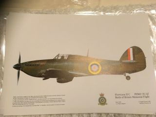 Squadron Print No 40 Hurricane Ii.  C Battle Of Britain Memorial Flight