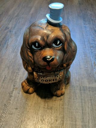 Vintage Treasure Craft Dog Cookie Jar And Top Hat