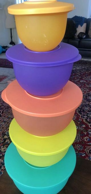 Tupperware Set Of 5 Impressions Classic Bowls With Lids,  See Details