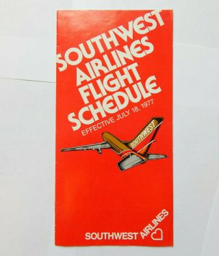 Southwest Airlines Flight Schedule (july 18,  1977)