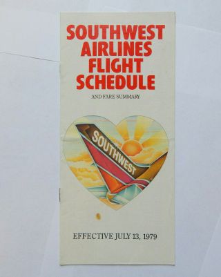 Southwest Airlines Flight Schedule (july 13,  1979)