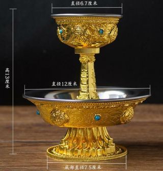 Tibet Tibetan Buddhist Mikky Offering Water Bowl Cup Divine Focus Ritual Vessel