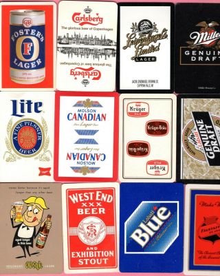 12 Single Swap Playing Cards Beer Ads Lager Pils Lite Etc Some Vintage