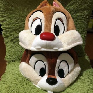 Chip And Dale Fun Cap Hat Plush Doll Chipmunk Tokyo Disney Resort Fan Pair Set