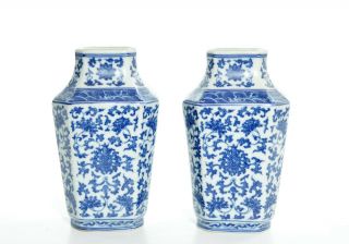 A Chinese Blue And White Porcelain Vases