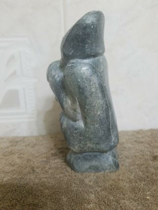 Antique Signed Inuit Canadian Eskimo WALRUS Soapstone Carving,  Silasie 103256 5