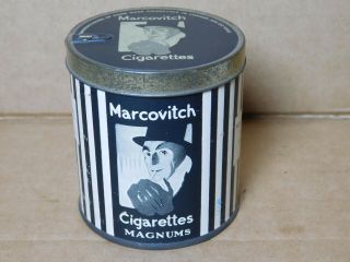 Vintage Marcovitch Cigarettes Magnum Black And White Virginia Tobacco Tin Empty
