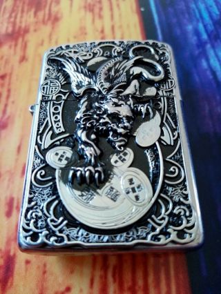 Silver Devil Dragon Zippo From 1989 Fully Comes With Insert