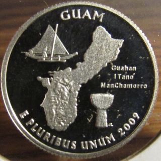 2009 - S Guam U.  S.  Territories Proof 90 Silver Quarter
