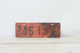 Antique 1928 Wisconsin License Plate D46 - 157