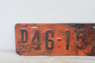 Antique 1928 Wisconsin License Plate D46 - 157 3