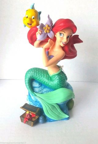 Disney Parks Ariel The Little Mermaid Musical Figurine Plays Under The Sea Red