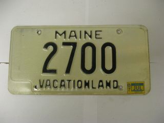 1987 87 Maine Me License Plate 2700 Natural Sticker