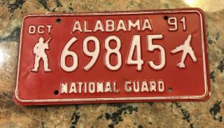 Alabama National Guard License Plate 1991