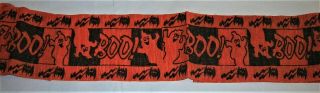 3 VINTAGE 1950 ' s HALLOWEEN Crepe Paper Party Streamer Decoration WITCH,  CAT,  BAT 2