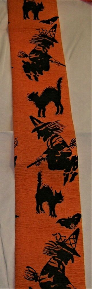 3 VINTAGE 1950 ' s HALLOWEEN Crepe Paper Party Streamer Decoration WITCH,  CAT,  BAT 3