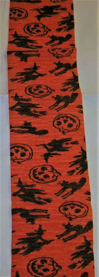 3 VINTAGE 1950 ' s HALLOWEEN Crepe Paper Party Streamer Decoration WITCH,  CAT,  BAT 4