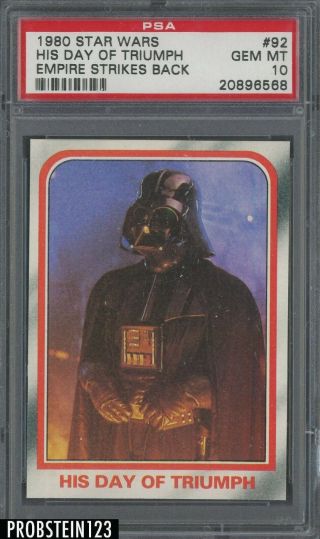 1980 Topps Star Wars Empire Strikes Back 92 His Day Of Triumph Psa 10 Gem