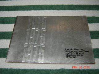 1975 Lincoln Mercury Merchandising Materials - Dealer Album Showroom Announcement