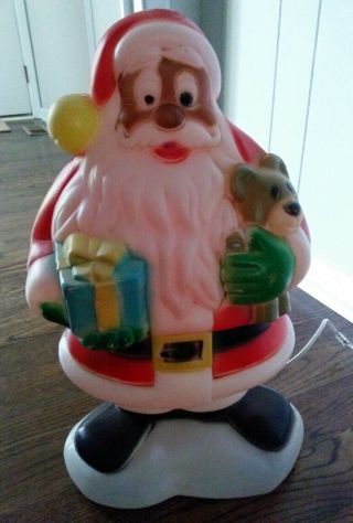 African American Vintage Santa Clause Lighted Blow Mold 17,  1/2 " Tall