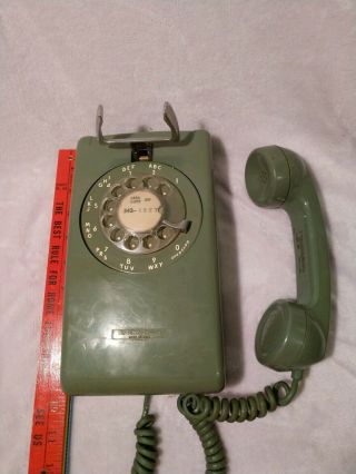 Vintage Stromberg Carlson Green Rotary Dial Wall Telephone 1970 