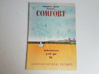 Cn Rail Canadian National Railways Cnr Booklet Train Comfort Vintage 1954
