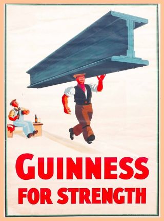 Guinness Beer For Strength Ireland Great Britain Vintage Travel Art Poster Print