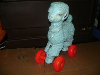 Vintage Empire Plastic Blow Mold Lamb Sheep Pull Toy Bin 453