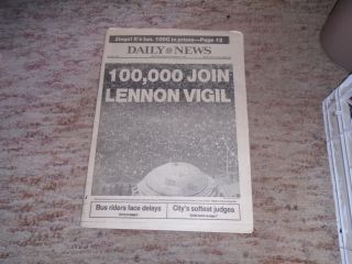 N.  Y.  Daily News December 15th 1980 John Lennon Vigil Complete Issue