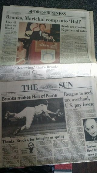 Newspaper Jan 13 1983 Brooks Robinson Makes Hall Of Fame