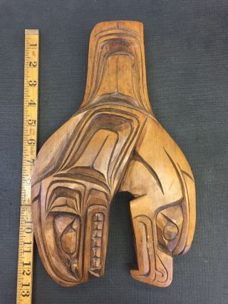 Northwest Coast First Nations Native Carving Art Killer Whale & Eagle Signed