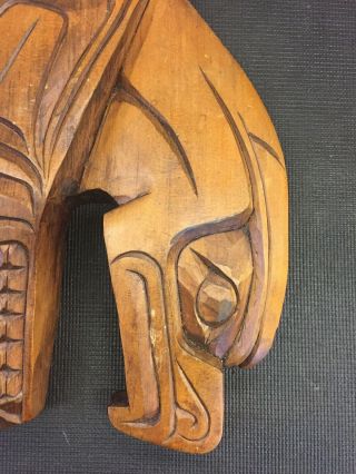 Northwest Coast First Nations native Carving Art Killer Whale & Eagle Signed 4