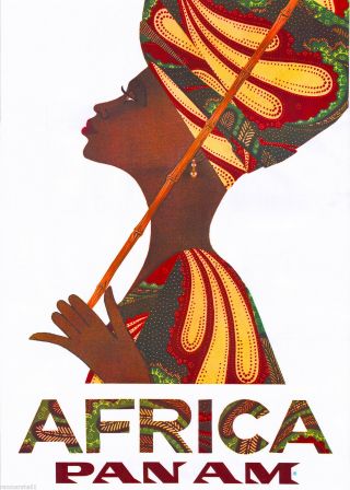 Woman Africa African Vintage Travel Art Poster Advertisement