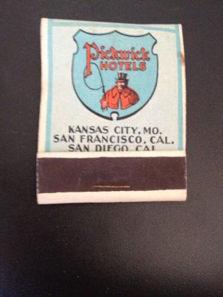 Pickwick Hotels Match Cover Real Oldie