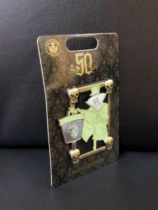Disney Pin Haunted Mansion 50th Anniversary Hatbox Ghost Lenticular Le 1500
