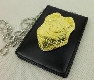 Resident Evil Stars Dep Raccoon Police Dep Gold Badge & Id Holder Card Holder
