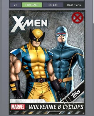 Topps Marvel Collect X - Men Base Set Award Wolverine And Cyclops - Rare 239 Cc